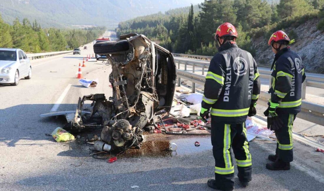 Denizli’de hurda yükü otomobil