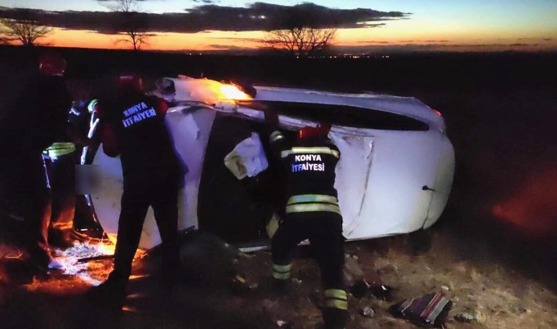 Konya’nın Kulu ilçesinde otomobilin